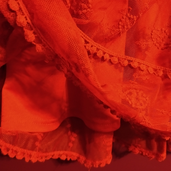 Large Rust Boho Lace Dress - Picture 14 of 15